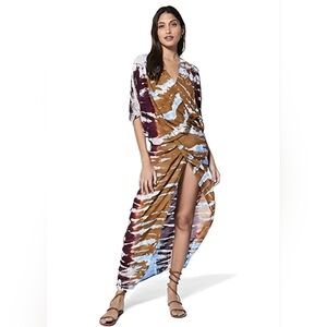 Women’s Brown Multi Tie-Dye Swim Cover-Up Dress
